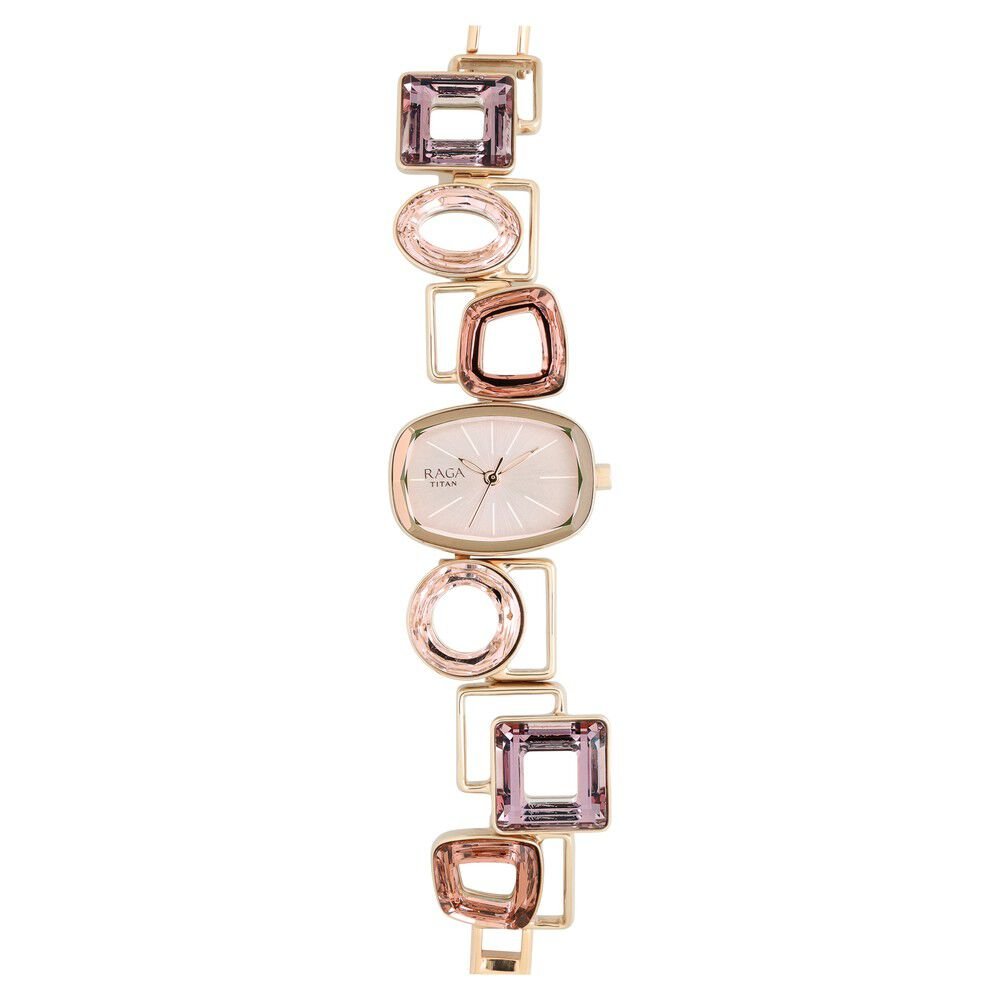 Titan Raga Facets Pink Dial Analog Stainless Steel Strap Watch for Women - The Watch Factory ®