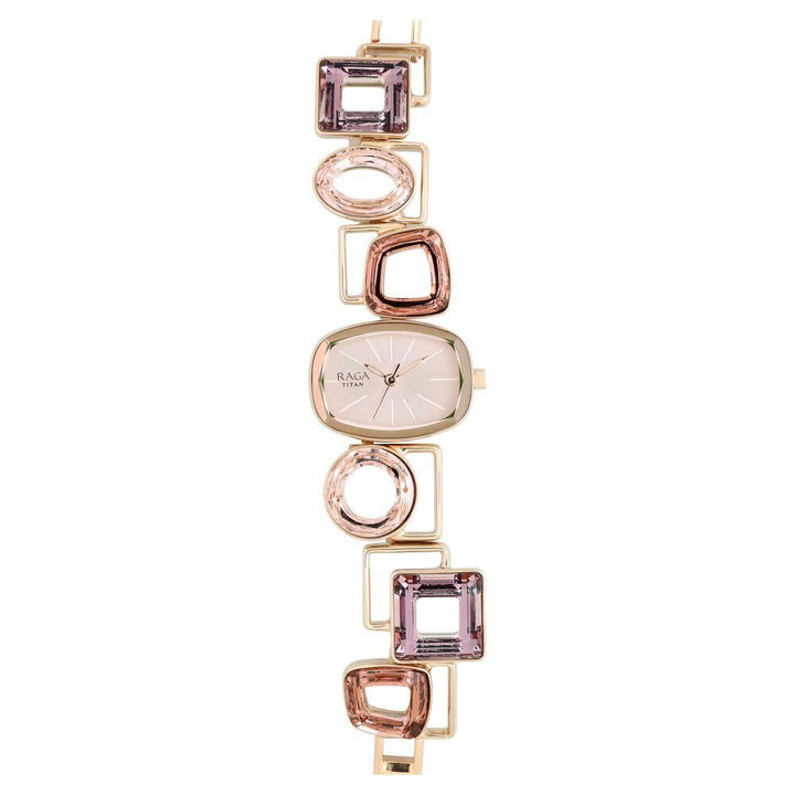 Titan Raga Facets Pink Dial Analog Stainless Steel Strap Watch for Women - The Watch Factory ®