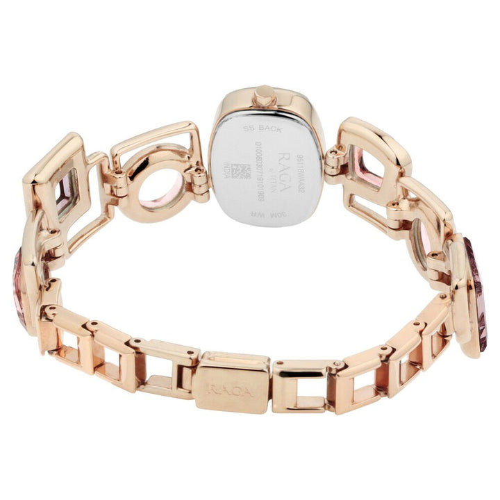 Titan Raga Facets Pink Dial Analog Stainless Steel Strap Watch for Women NS95118WM02
