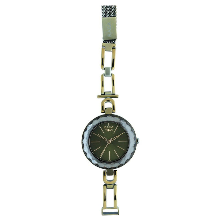 Titan Raga Facets Gun Dial Women Watch With Stainless Steel Strap NS95122QM01