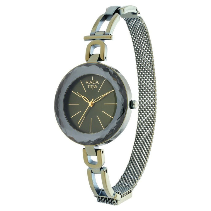 Titan Raga Facets Gun Dial Women Watch With Stainless Steel Strap - The Watch Factory ®
