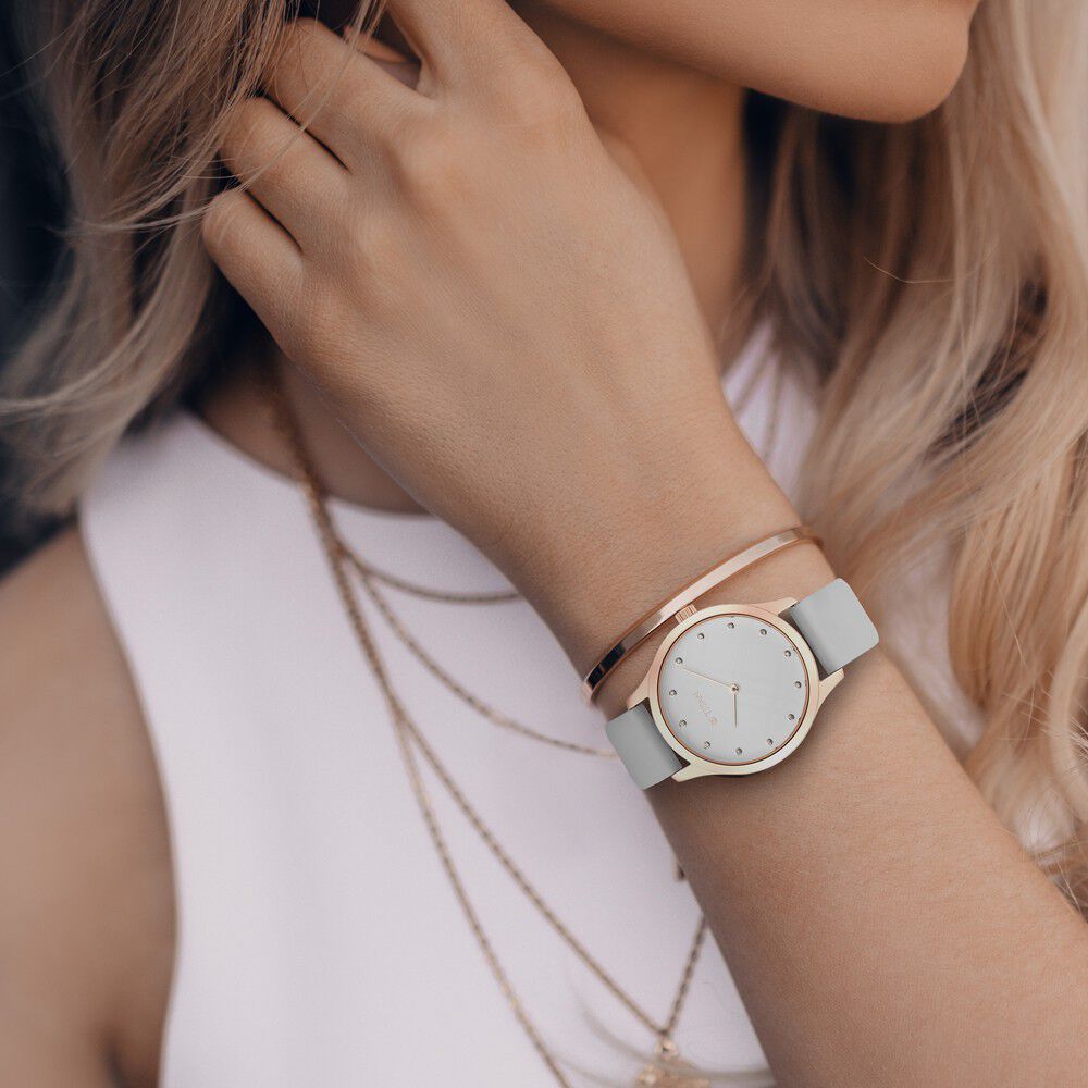 Titan Athleisure White Dial Analog Rubber Strap Watch for Women NS95125WP01