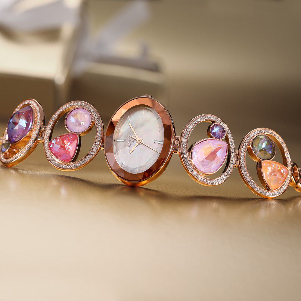 Titan Raga Moments of Joy Mother of Pearl Dial Analog Metal Strap watch for Women NR95127WM01F