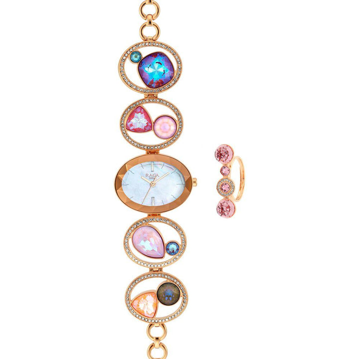 Titan Raga Moments of Joy Mother of Pearl Dial Analog Metal Strap watch for Women NR95127WM01F