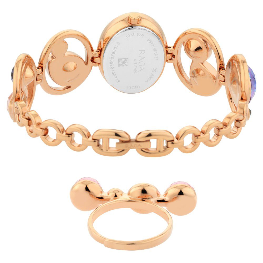 Titan Raga Moments of Joy Mother of Pearl Dial Analog Metal Strap watch for Women NR95127WM01F