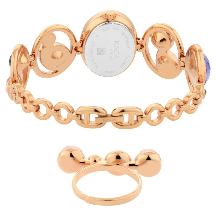 Titan Raga Moments of Joy Mother of Pearl Dial Analog Metal Strap watch for Women NR95127WM01F