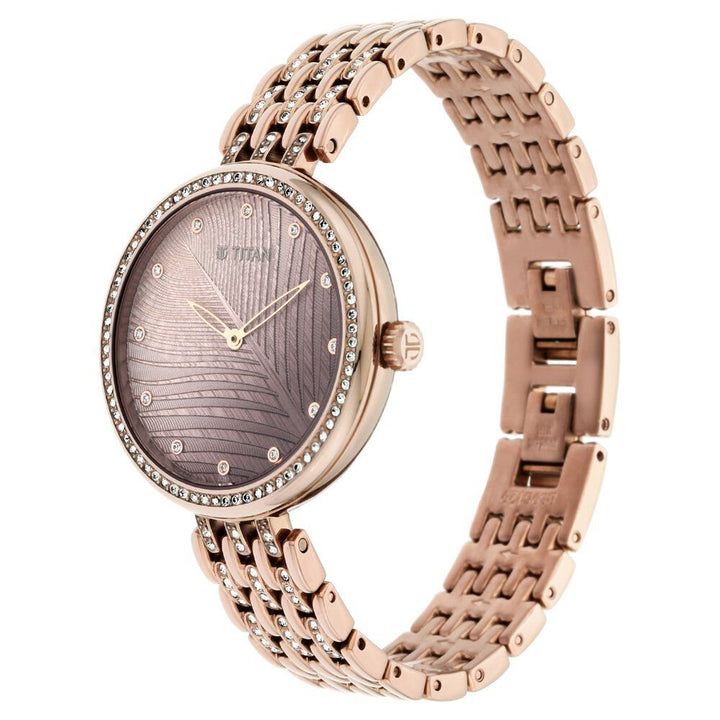 Titan Animalia Brown Dial Analog Stainless Steel Strap watch for Women - The Watch Factory ®