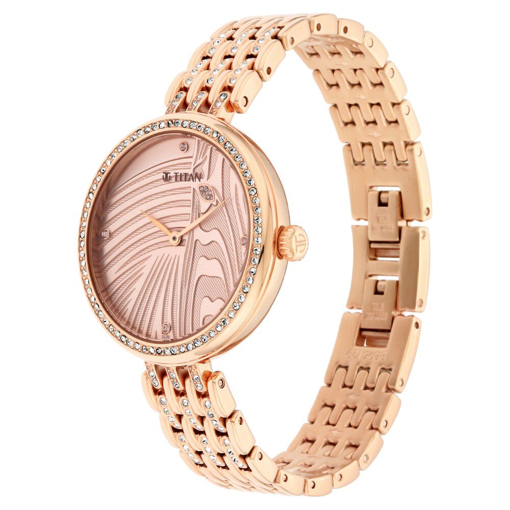 Titan Animalia Quartz Analog Dial Rose Gold Stainless Steel Strap Watch For Women - The Watch Factory ®