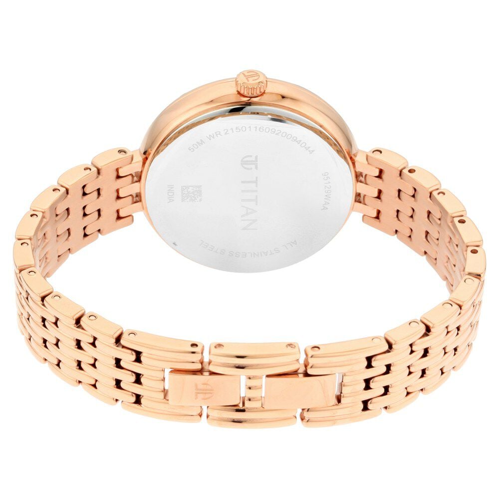 Titan Animalia Quartz Analog Dial Rose Gold Stainless Steel Strap Watch For Women - The Watch Factory ®