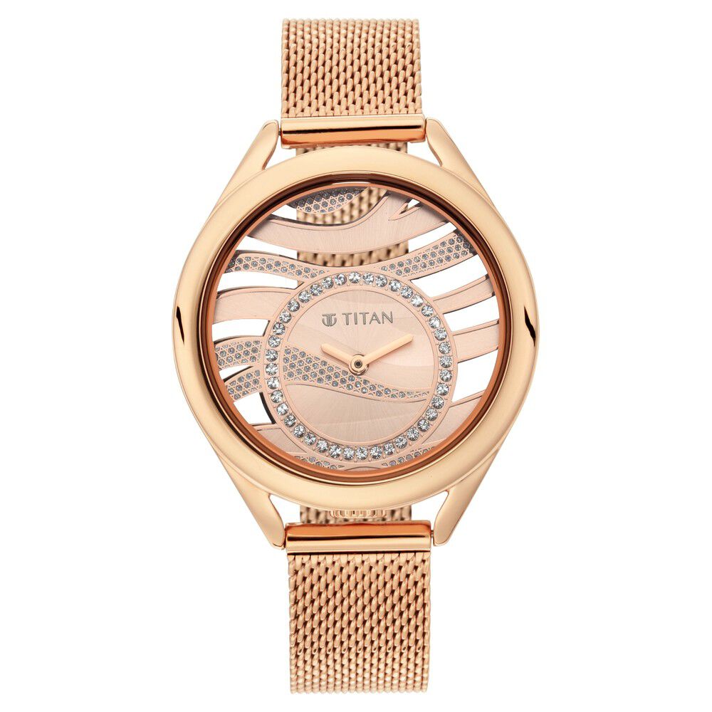 Titan Animalia Quartz Analog Stainless Steel Strap Watch for Women NS95130WM01