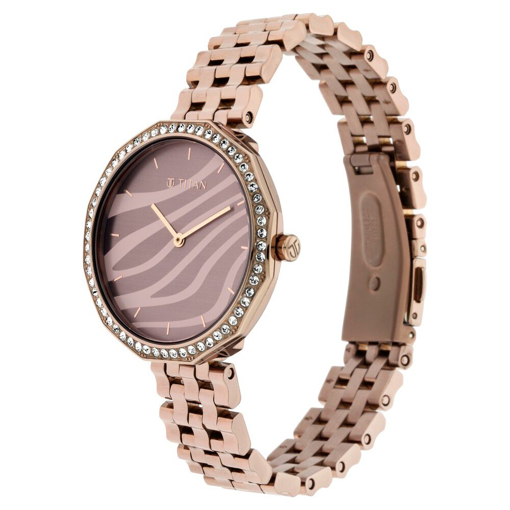 Titan Animalia Multicoloured Dial Quartz Analog Stainless Steel Strap Watch for Women NS95132QM01