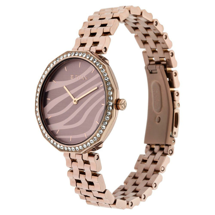 Titan Animalia Multicoloured Dial Quartz Analog Stainless Steel Strap Watch for Women NS95132QM01