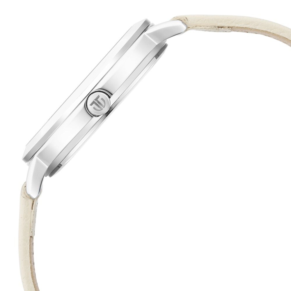 Titan Memento Beige Dial Analog Leather Strap Watch for Women NR95133SL02