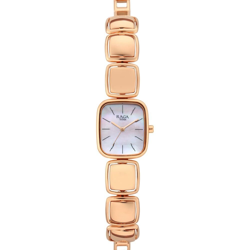 Titan Raga Moments of Joy Mother of Pearl Dial Analog Rose Gold Metal Strap watch for Women - The Watch Factory ®