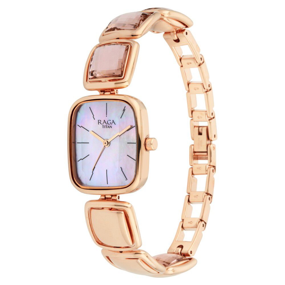 Titan Raga Moments of Joy Mother of Pearl Dial Analog Rose Gold Metal Strap watch for Women - The Watch Factory ®