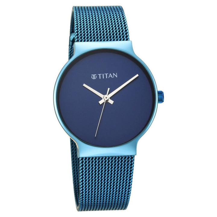 Titan Slimline Blue Dial Analog Metal Strap watch for Women - The Watch Factory ®