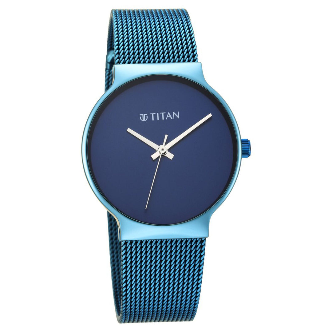 Titan 95141QM01 Blue Dial Women&