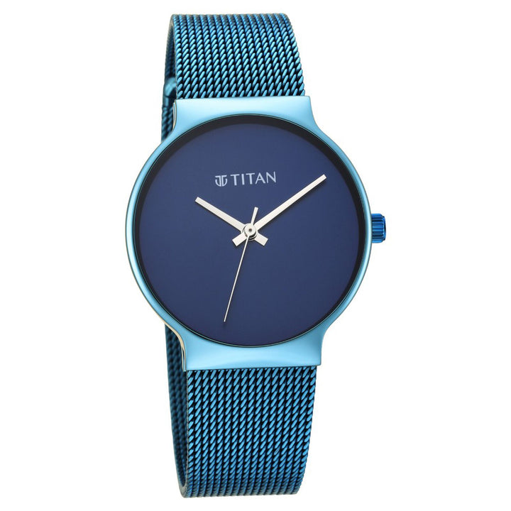 Titan 95141QM01 Blue Dial Women&