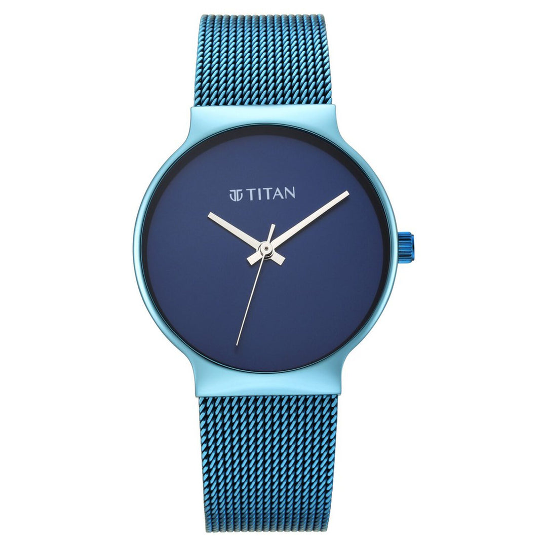 Titan 95141QM01 Blue Dial Women&