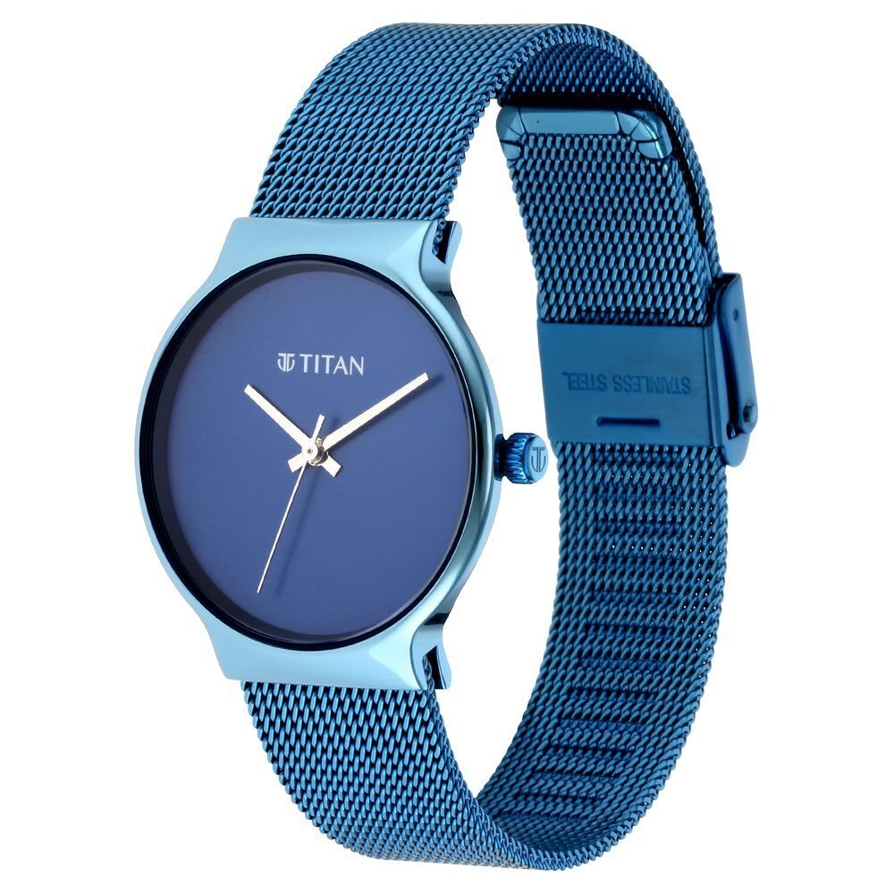 Titan Slimline Blue Dial Analog Metal Strap watch for Women - The Watch Factory ®