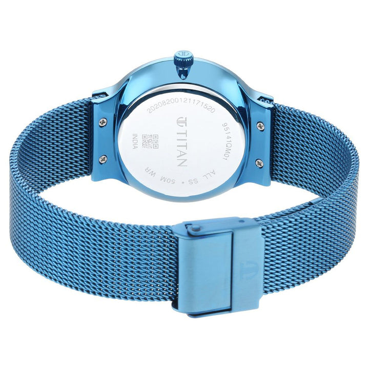 Titan 95141QM01 Blue Dial Women&