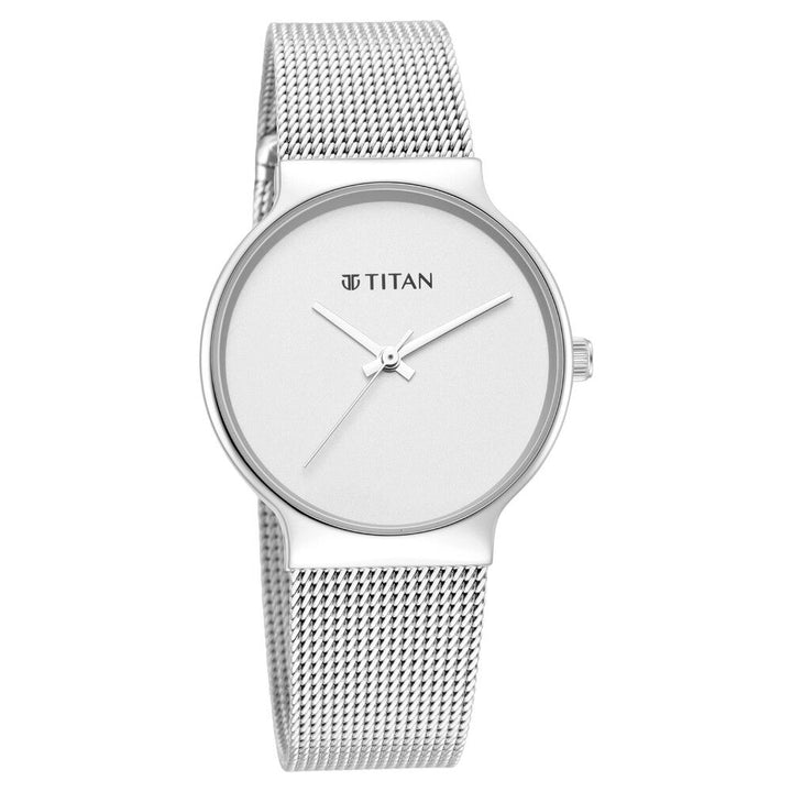 Titan Slimline Silver Dial Analog Stainless Steel Strap watch for Women NS95141SM01