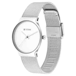 Titan Slimline Silver Dial Mesh Strap Watch 95141SM01 (DL899)