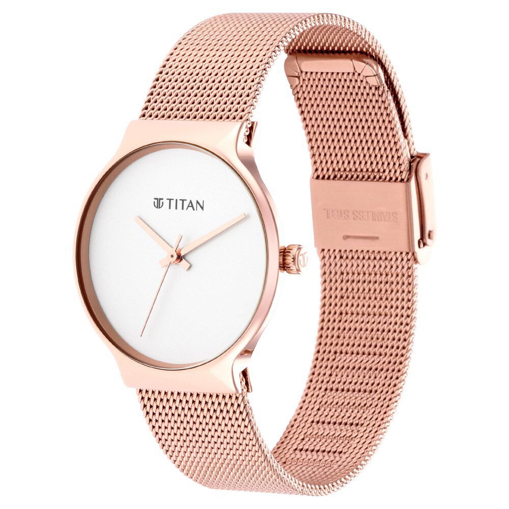 Titan Slimline Silver Dial Women Watch With Stainless Steel Strap - The Watch Factory ®
