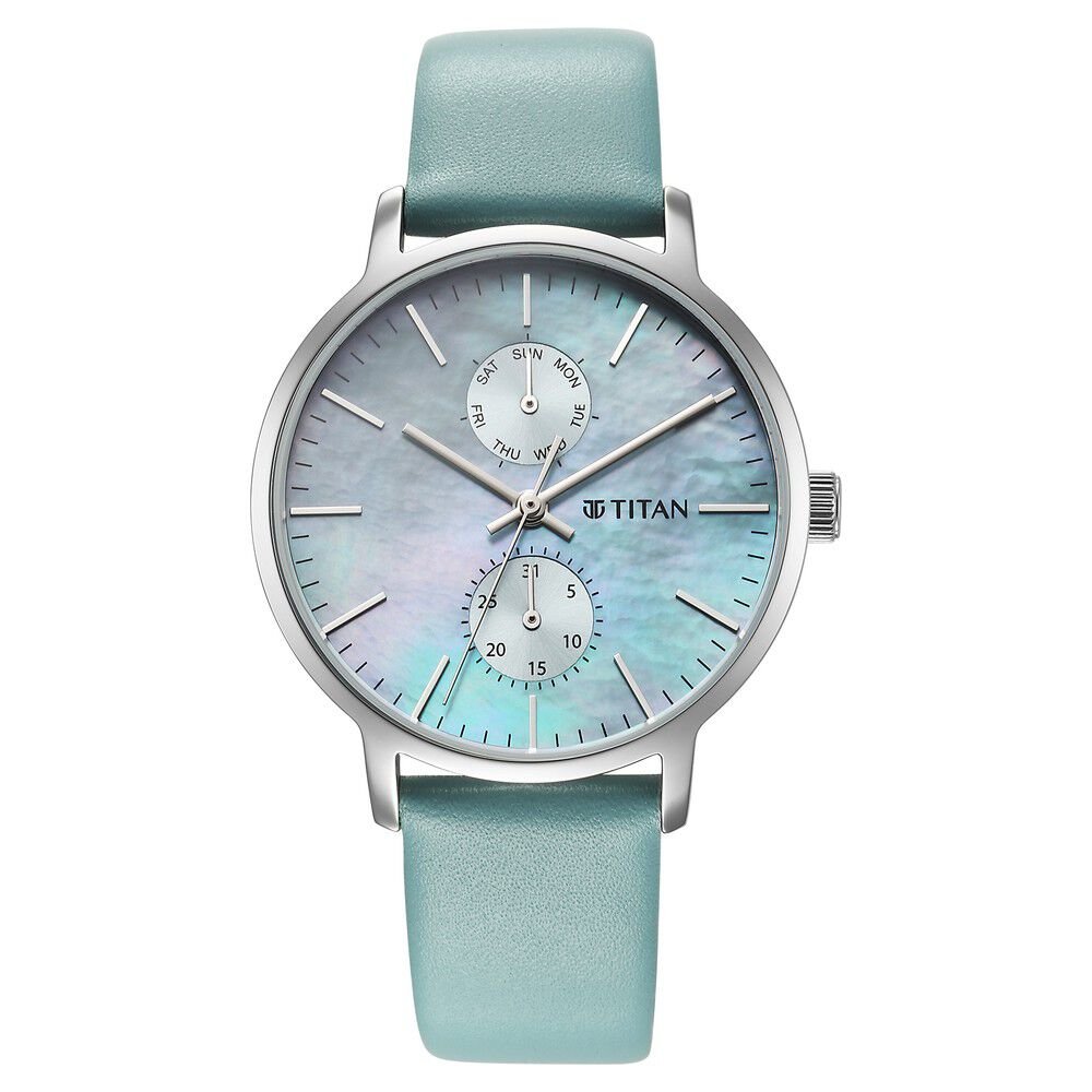 Titan Workwear Slimline Mother Of Pearl Dial Leather Strap Watch for Women - The Watch Factory ®