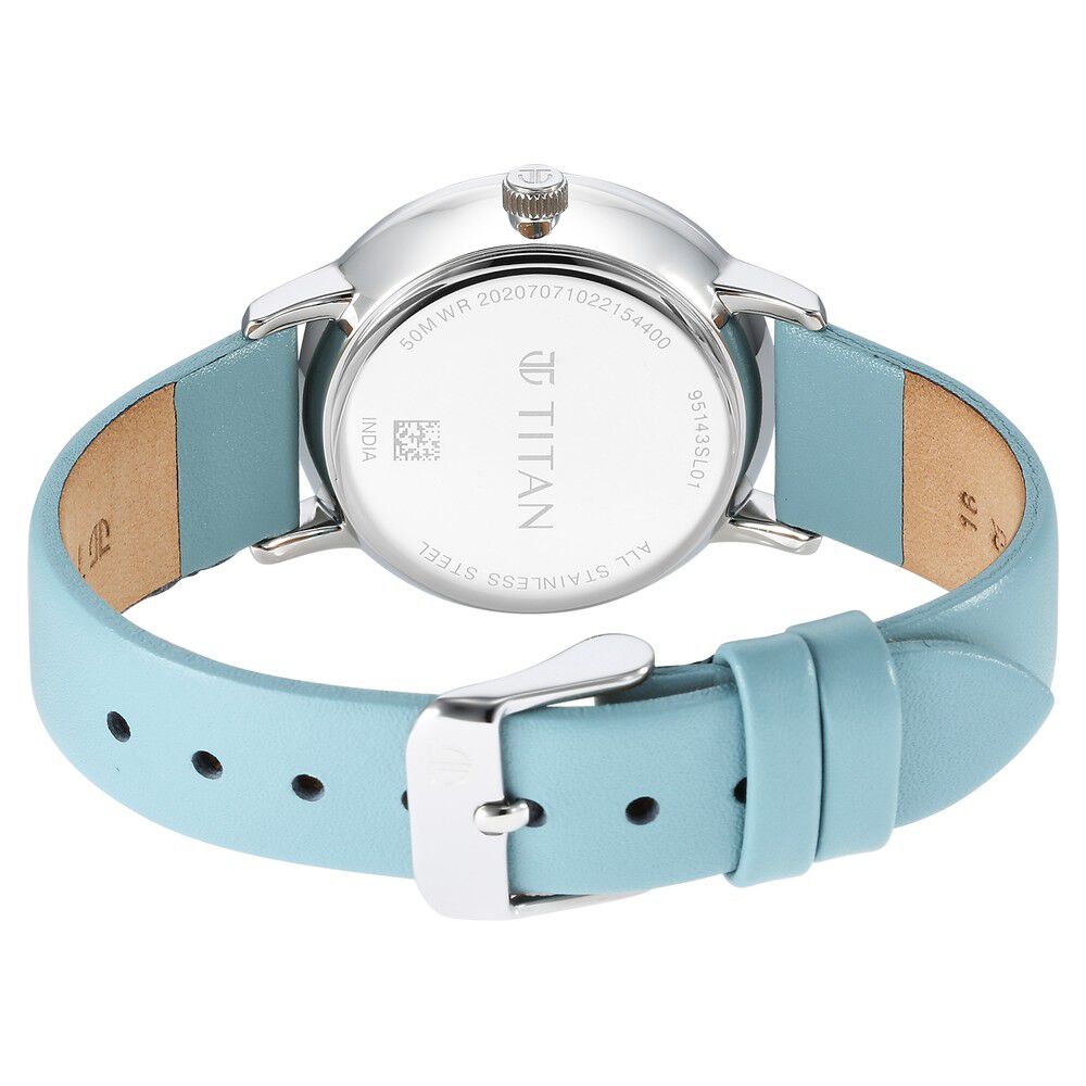 Titan Workwear Slimline Mother Of Pearl Dial Leather Strap Watch for Women - The Watch Factory ®