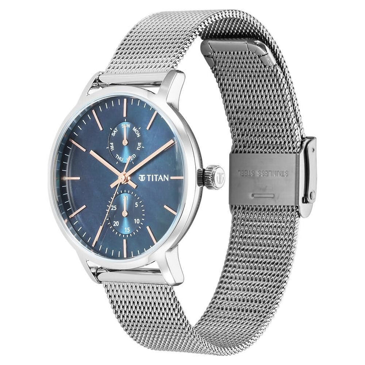 Titan Workwear Slimline Mother Of Pearl Dial Stainless Steel Strap Watch for Women - The Watch Factory ®