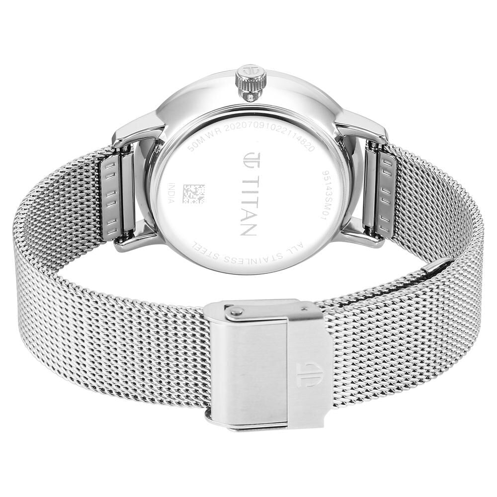 Titan Workwear Slimline Mother Of Pearl Dial Stainless Steel Strap Watch for Women - The Watch Factory ®