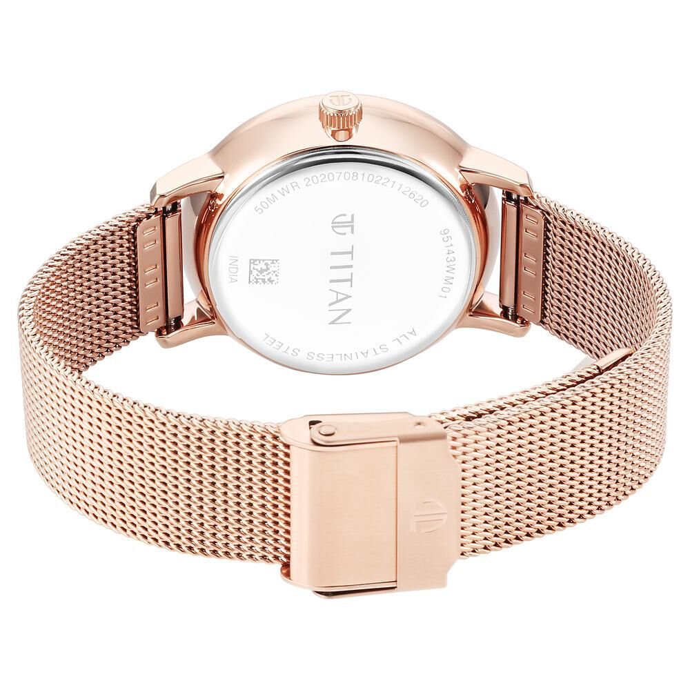 Titan Workwear Slimline Mother Of Pearl Dial Analog with Day and Date Stainless Steel Strap watch for Women - The Watch Factory ®