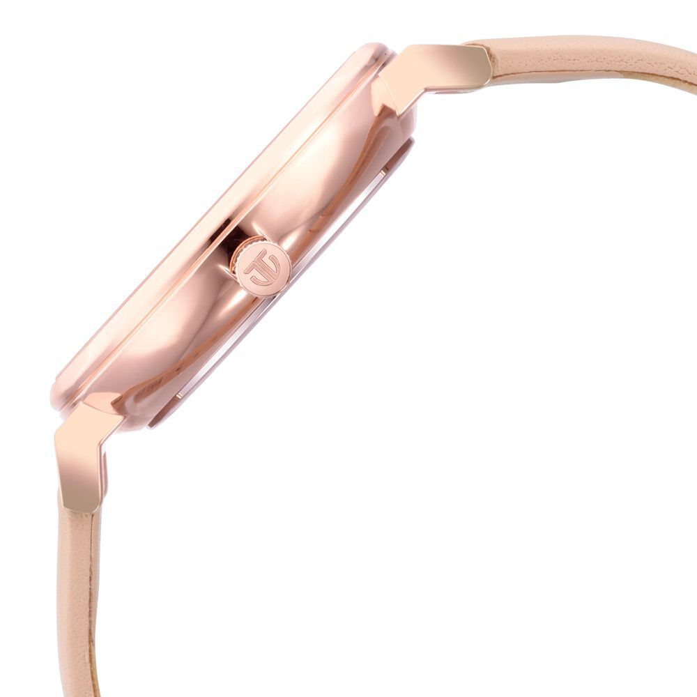 Titan Slimline Silver Dial Quartz Multifunction Leather Strap watch for Women NS95144WL01