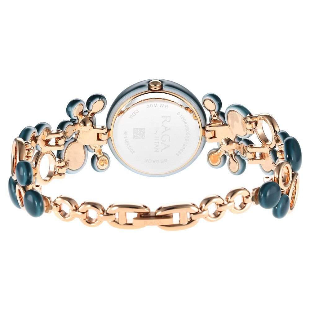 Titan Quartz Analog Blue Dial Metal Strap Watch for Women - The Watch Factory ®