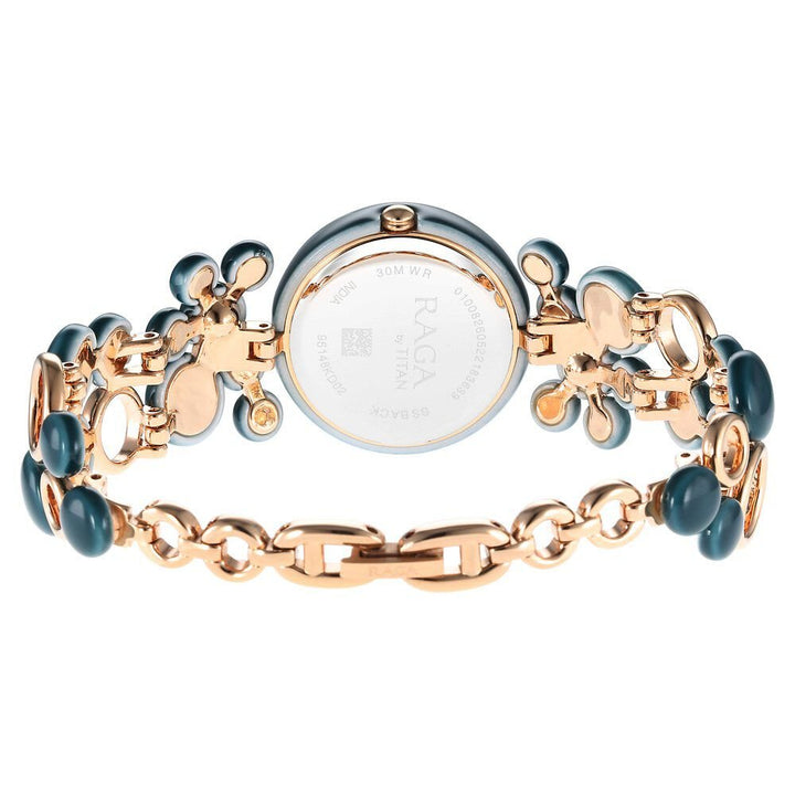 Titan Quartz Analog Blue Dial Metal Strap Watch for Women - The Watch Factory ®