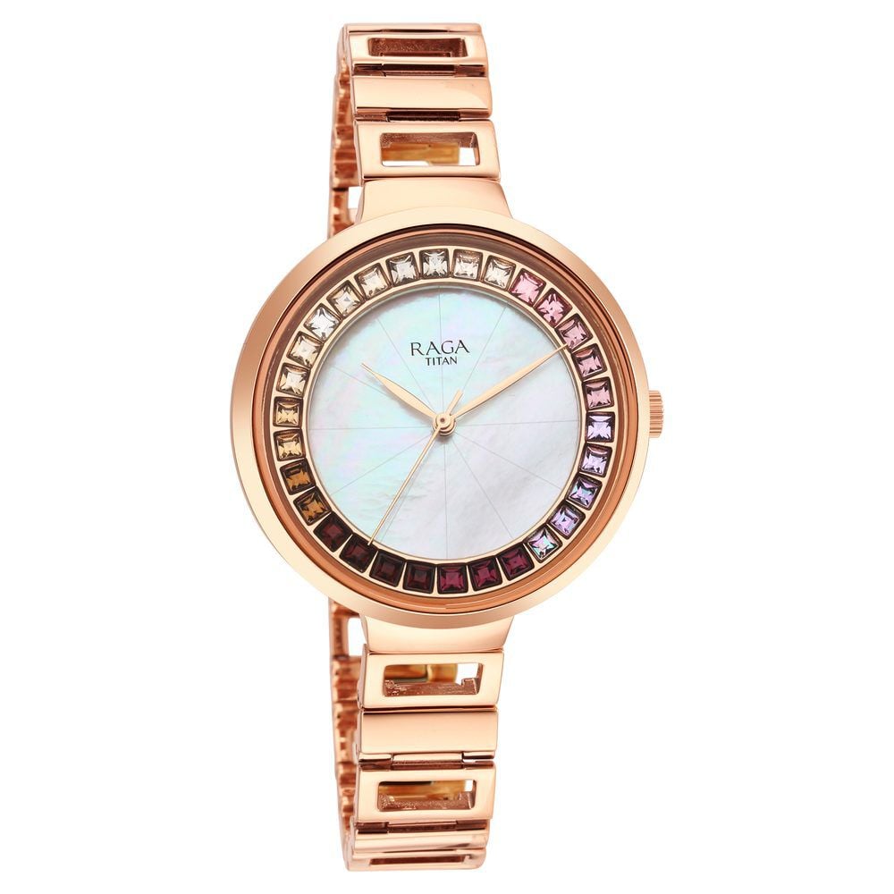 Titan Raga Love All Mother Of Pearl Dial Women Watch With Metal Strap - The Watch Factory ®