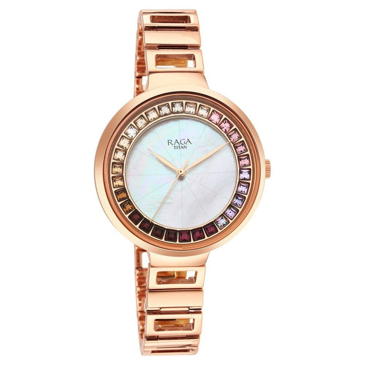 Titan Raga Love All Mother Of Pearl Dial Women Watch With Metal Strap - The Watch Factory ®