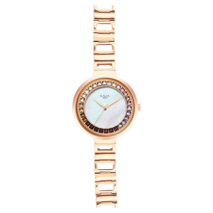 Titan Raga Love All Mother Of Pearl Dial Women Watch With Metal Strap - The Watch Factory ®
