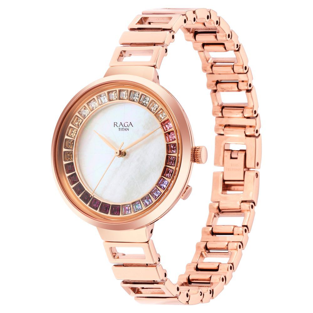 Titan Raga Love All Mother Of Pearl Dial Women Watch With Metal Strap - The Watch Factory ®