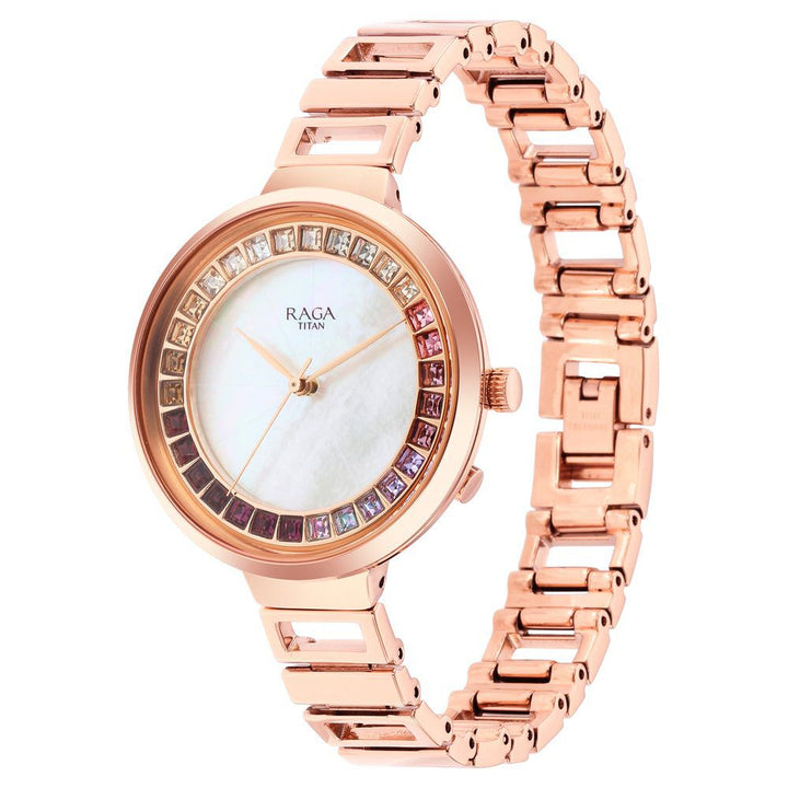 Titan Raga Love All Mother Of Pearl Dial Women Watch With Metal Strap - The Watch Factory ®