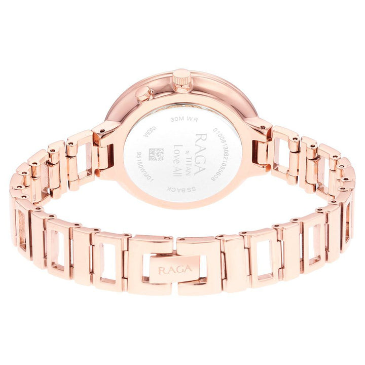 Titan Raga Love All Mother Of Pearl Dial Women Watch With Metal Strap NS95150WM01
