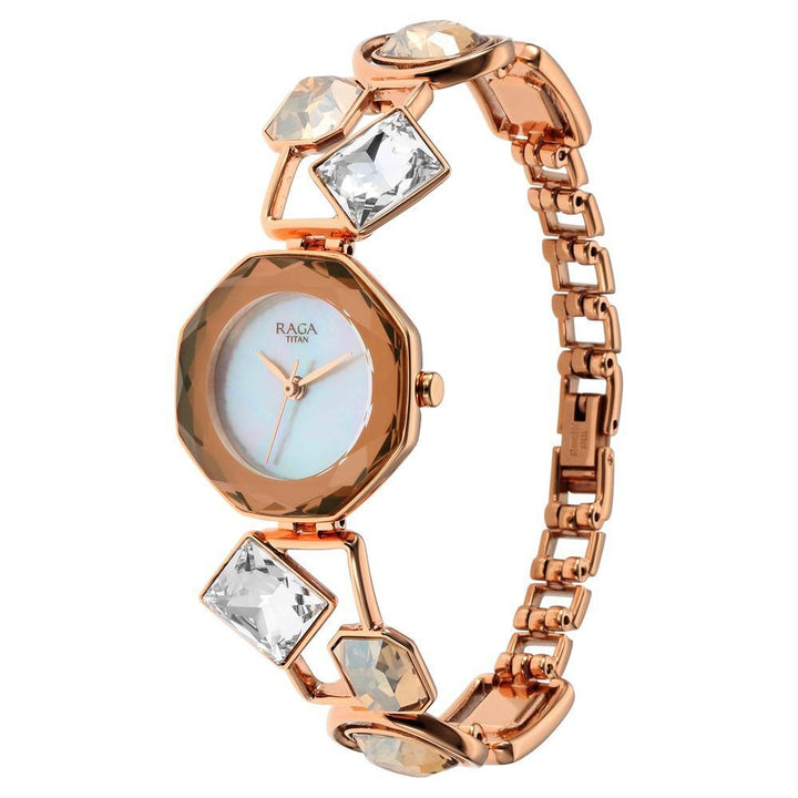 Titan Raga Love All Analog Mother of pearl Dial Metal Strap Watch for Women - The Watch Factory ®