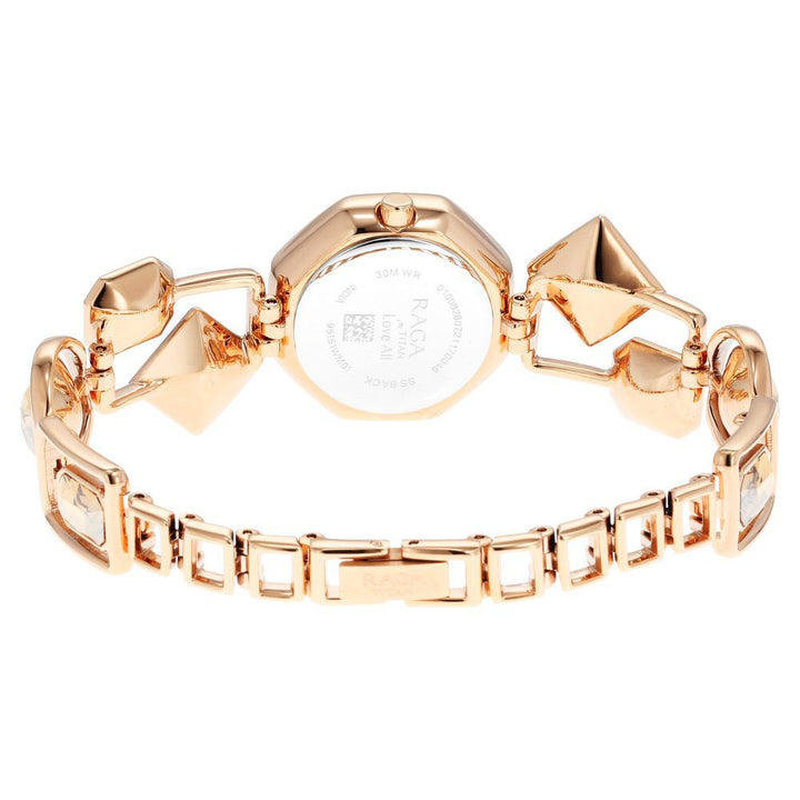 Titan Raga Love All Analog Mother of pearl Dial Metal Strap Watch for Women NS95151WM01
