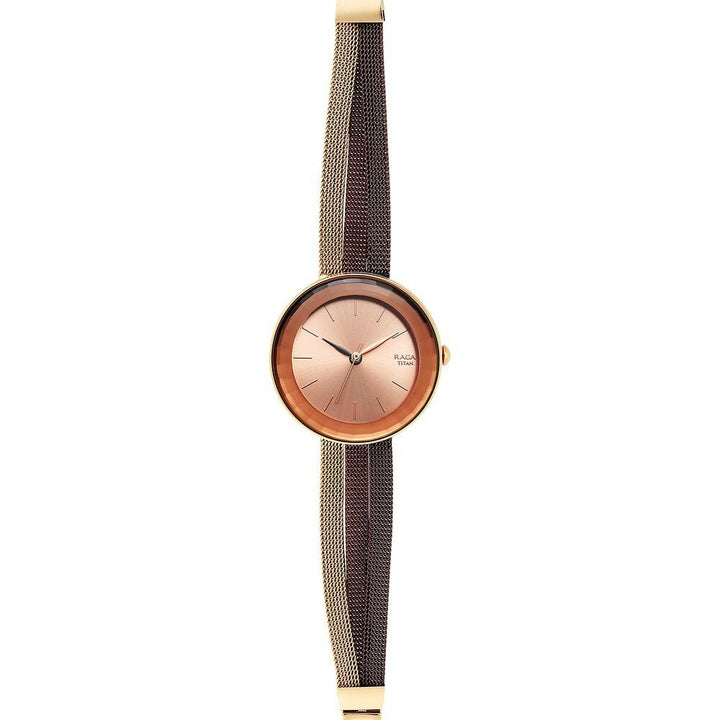 Titan Raga Delight Rose Gold Dial Women Watch With Stainless Steel Strap - The Watch Factory ®