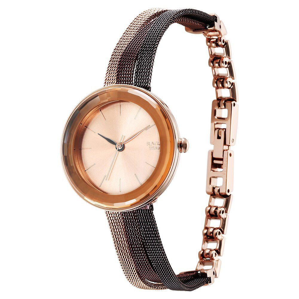 Titan Raga Delight Rose Gold Dial Women Watch With Stainless Steel Strap - The Watch Factory ®