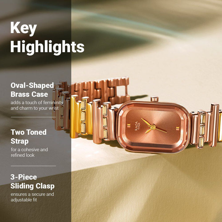 Titan Raga Love All Rose Gold Dial Analog Metal Strap Watch for Women - The Watch Factory ®