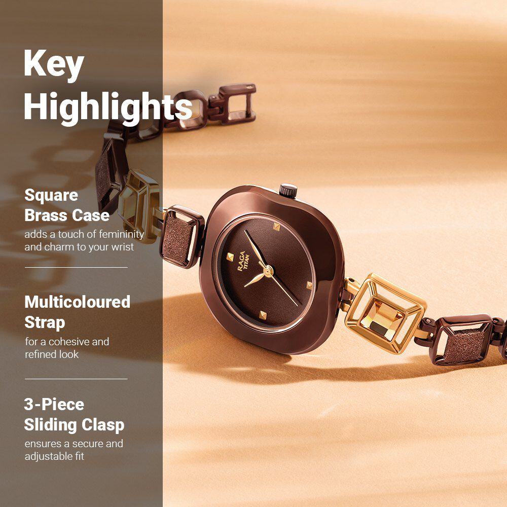Titan Raga Love All Brown Dial Analog Metal Strap watch for WoMen - The Watch Factory ®