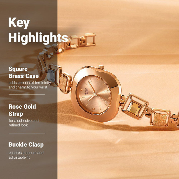 Titan Raga Love All Rose Gold Dial Women Watch With Metal Strap - The Watch Factory ®