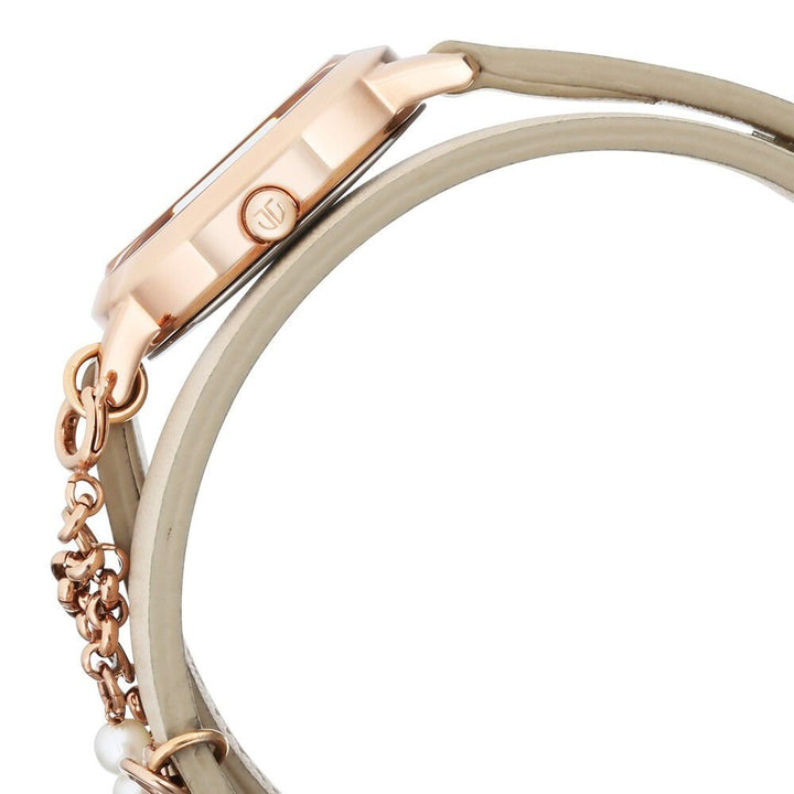 Titan Purple Unending Beauty Off White Dial Analog Leather Strap watch for Women - The Watch Factory ®